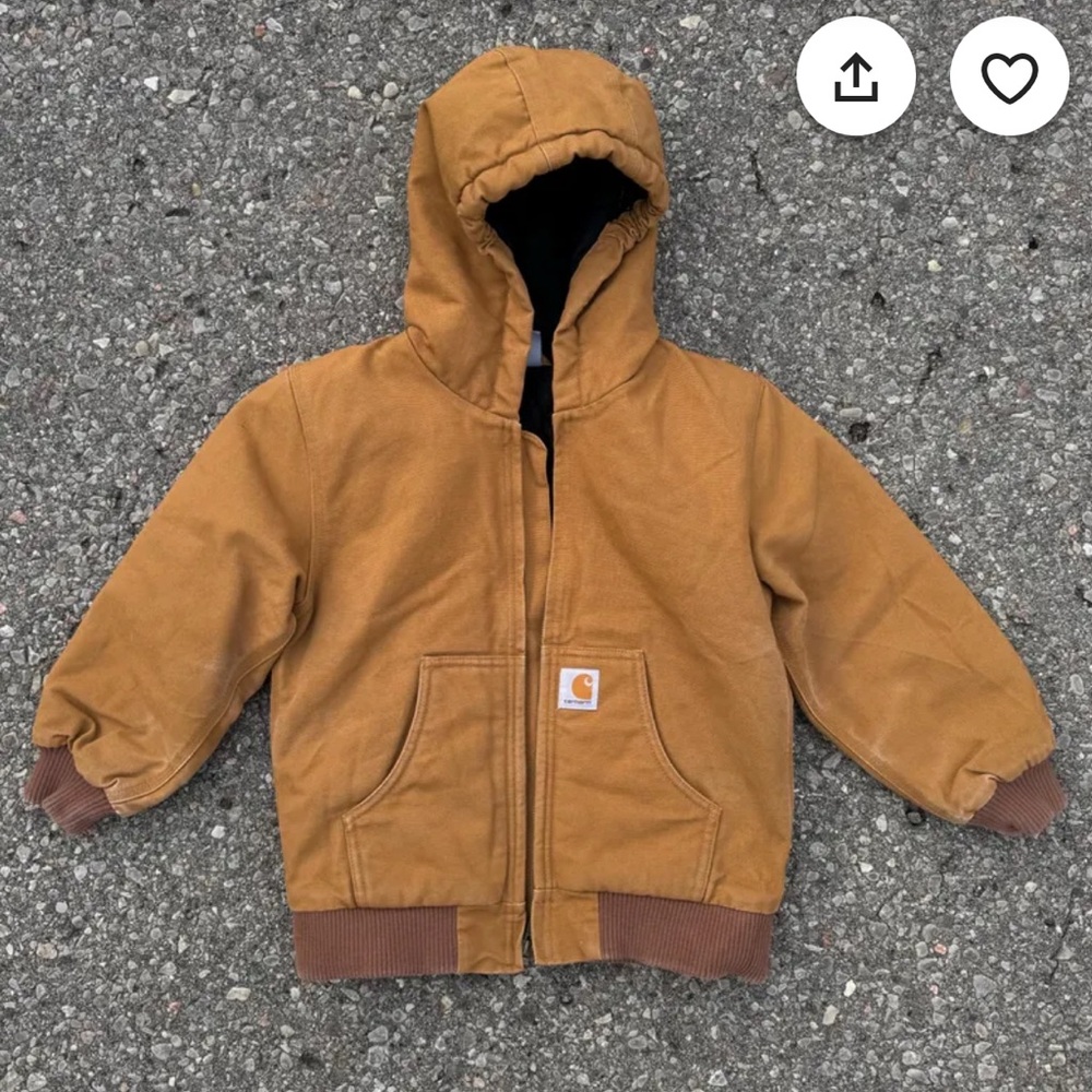 Carhartt Tan Hooded Jacket with Pockets